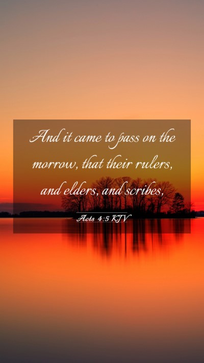 Picture 03 - Acts 4:5 KJV Mobile Phone Wallpaper - And it came to pass on the morrow, that their - Mobile Bible Verse Wallpaper