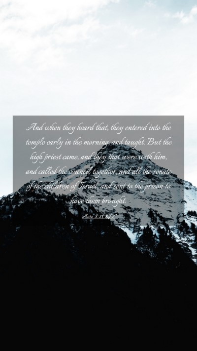 Picture 03 - Acts 5:21 KJV Mobile Phone Wallpaper - And when they heard that, they entered into the - Mobile Bible Verse Wallpaper