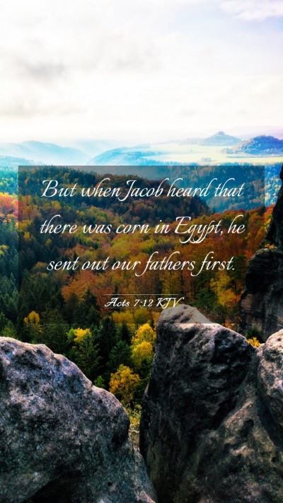 Picture 03 - Acts 7:12 KJV Mobile Phone Wallpaper - But when Jacob heard that there was corn in - Mobile Bible Verse Wallpaper