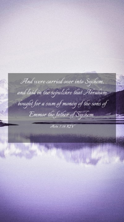 Picture 03 - Acts 7:16 KJV Mobile Phone Wallpaper - And were carried over into Sychem, and laid in - Mobile Bible Verse Wallpaper