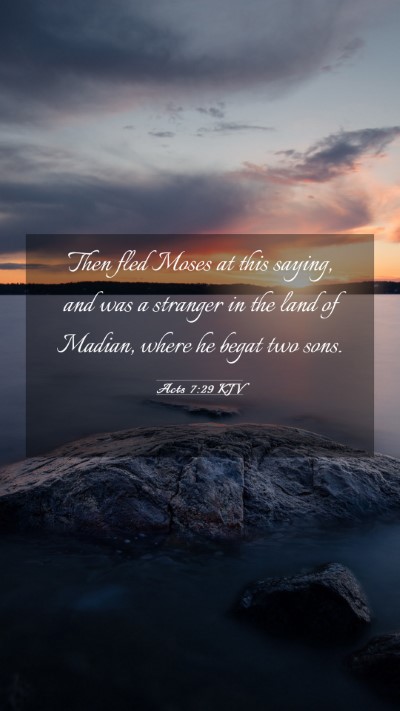 Picture 03 - Acts 7:29 KJV Mobile Phone Wallpaper - Then fled Moses at this saying, and was a - Mobile Bible Verse Wallpaper
