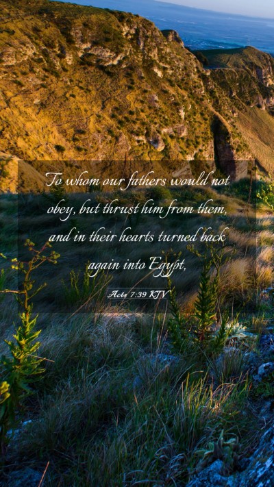 Picture 03 - Acts 7:39 KJV Mobile Phone Wallpaper - To whom our fathers would not obey, but thrust - Mobile Bible Verse Wallpaper