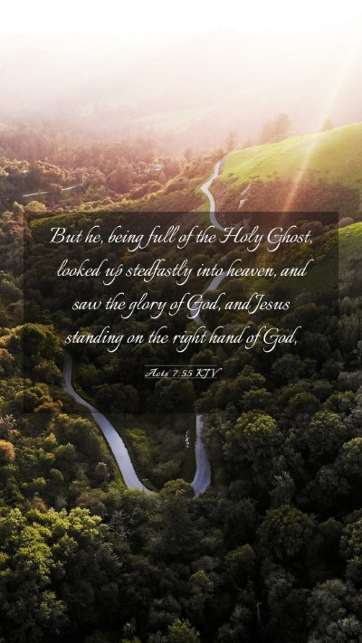 Picture 03 - Acts 7:55 KJV Mobile Phone Wallpaper - But he, being full of the Holy Ghost, looked up - Mobile Bible Verse Wallpaper
