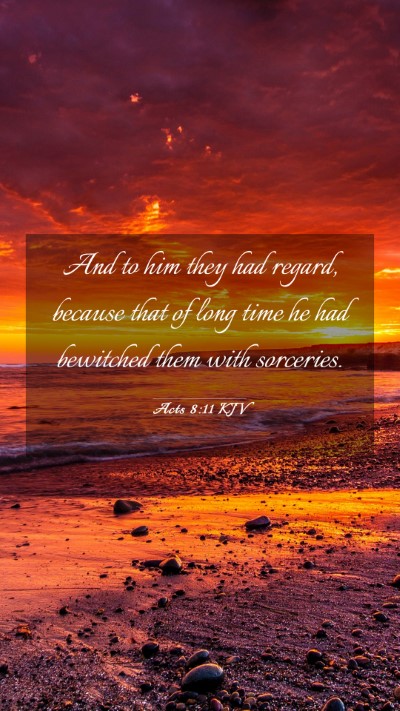 Picture 03 - Acts 8:11 KJV Mobile Phone Wallpaper - And to him they had regard, because that of long - Mobile Bible Verse Wallpaper