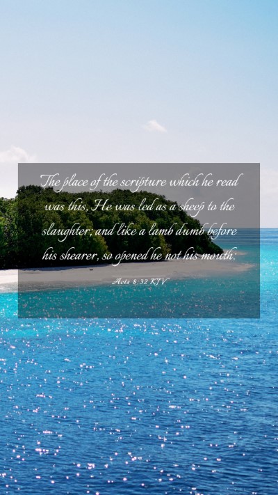 Picture 03 - Acts 8:32 KJV Mobile Phone Wallpaper - The place of the scripture which he read was - Mobile Bible Verse Wallpaper