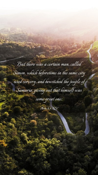 Picture 03 - Acts 8:9 KJV Mobile Phone Wallpaper - But there was a certain man, called Simon, which - Mobile Bible Verse Wallpaper