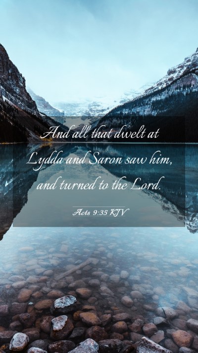 Picture 03 - Acts 9:35 KJV Mobile Phone Wallpaper - And all that dwelt at Lydda and Saron saw him, - Mobile Bible Verse Wallpaper