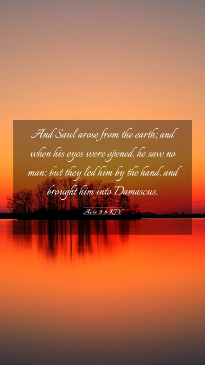 Picture 03 - Acts 9:8 KJV Mobile Phone Wallpaper - And Saul arose from the earth; and when his eyes - Mobile Bible Verse Wallpaper