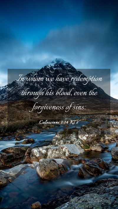 Picture 03 - Colossians 1:14 KJV Mobile Phone Wallpaper - In whom we have redemption through his blood, - Mobile Bible Verse Wallpaper