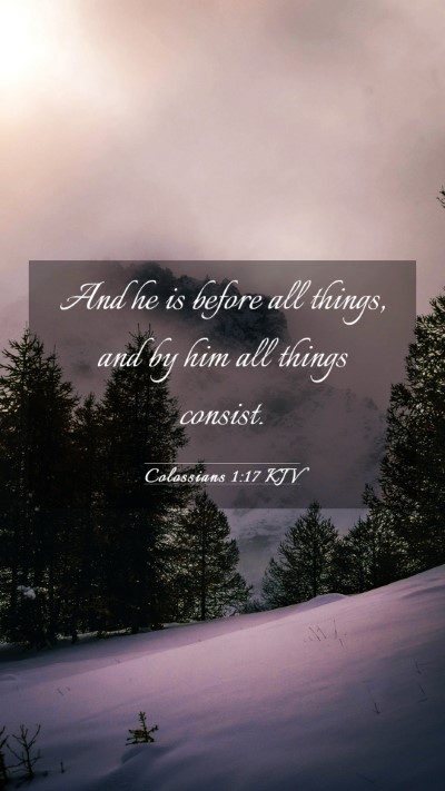 Picture 03 - Colossians 1:17 KJV Mobile Phone Wallpaper - And he is before all things, and by him all - Mobile Bible Verse Wallpaper