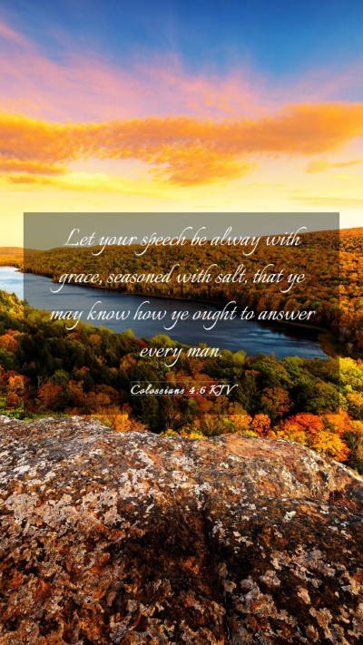 Picture 03 - Colossians 4:6 KJV Mobile Phone Wallpaper - Let your speech be alway with grace, seasoned - Mobile Bible Verse Wallpaper
