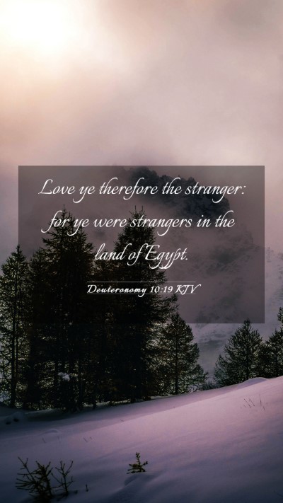 Picture 03 - Deuteronomy 10:19 KJV Mobile Phone Wallpaper - Love ye therefore the stranger: for ye were - Mobile Bible Verse Wallpaper