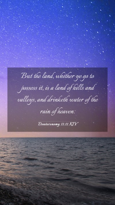 Picture 03 - Deuteronomy 11:11 KJV Mobile Phone Wallpaper - But the land, whither ye go to possess it, is a - Mobile Bible Verse Wallpaper