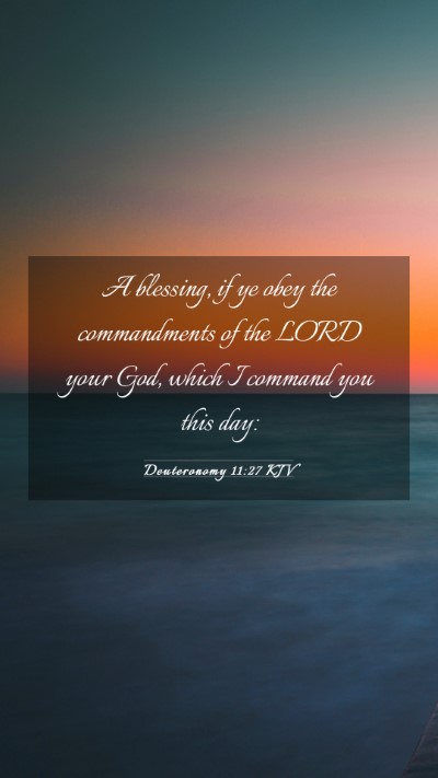 Picture 03 - Deuteronomy 11:27 KJV Mobile Phone Wallpaper - A blessing, if ye obey the commandments of the - Mobile Bible Verse Wallpaper