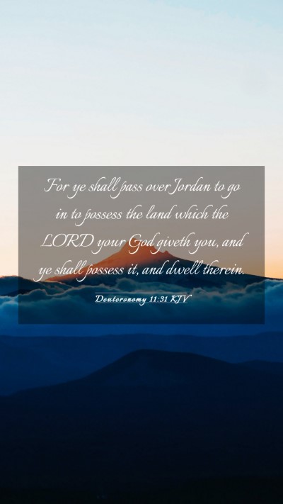 Picture 03 - Deuteronomy 11:31 KJV Mobile Phone Wallpaper - For ye shall pass over Jordan to go in to possess - Mobile Bible Verse Wallpaper