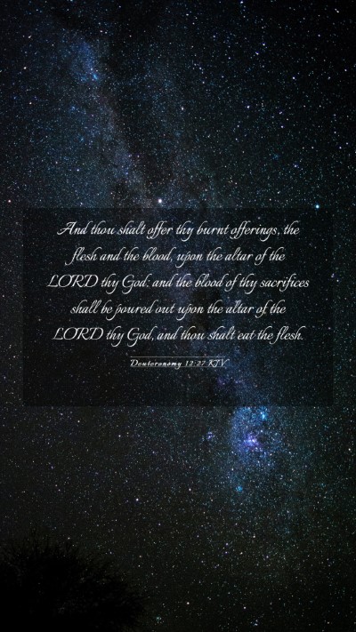 Picture 03 - Deuteronomy 12:27 KJV Mobile Phone Wallpaper - And thou shalt offer thy burnt offerings, the - Mobile Bible Verse Wallpaper