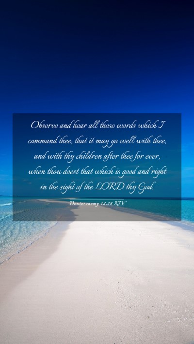 Picture 03 - Deuteronomy 12:28 KJV Mobile Phone Wallpaper - Observe and hear all these words which I command - Mobile Bible Verse Wallpaper