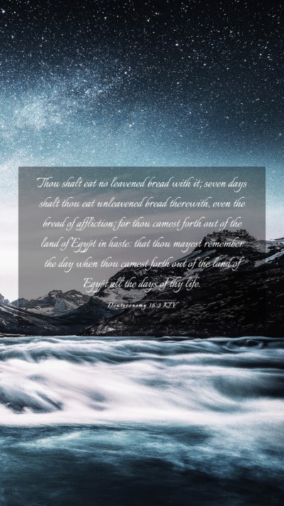 Picture 03 - Deuteronomy 16:3 KJV Mobile Phone Wallpaper - Thou shalt eat no leavened bread with it; seven - Mobile Bible Verse Wallpaper