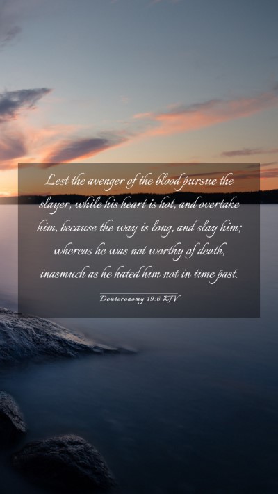 Picture 03 - Deuteronomy 19:6 KJV Mobile Phone Wallpaper - Lest the avenger of the blood pursue the slayer, - Mobile Bible Verse Wallpaper