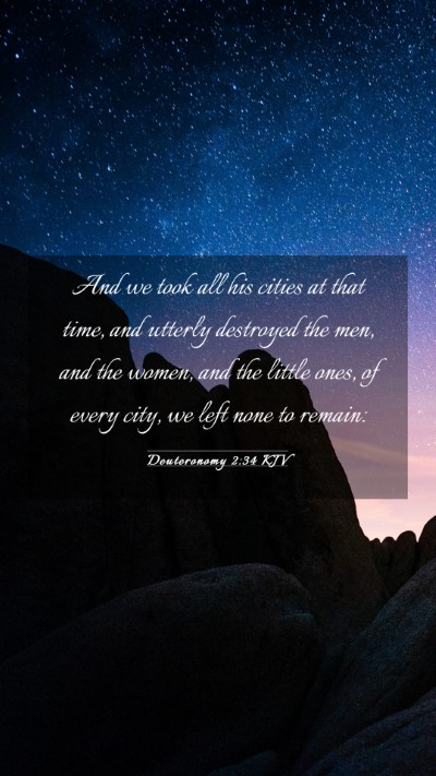 Picture 03 - Deuteronomy 2:34 KJV Mobile Phone Wallpaper - And we took all his cities at that time, and - Mobile Bible Verse Wallpaper