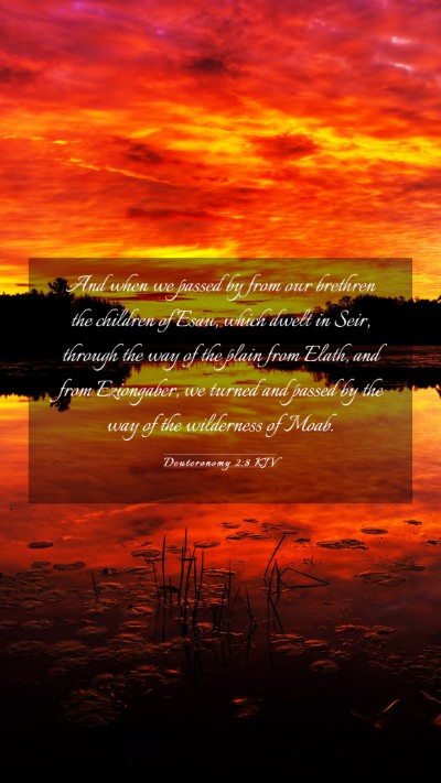 Picture 03 - Deuteronomy 2:8 KJV Mobile Phone Wallpaper - And when we passed by from our brethren the - Mobile Bible Verse Wallpaper