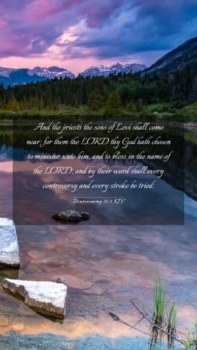 Picture 03 - Deuteronomy 21:5 KJV Mobile Phone Wallpaper - And the priests the sons of Levi shall come near; - Mobile Bible Verse Wallpaper