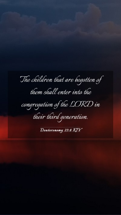 Picture 03 - Deuteronomy 23:8 KJV Mobile Phone Wallpaper - The children that are begotten of them shall - Mobile Bible Verse Wallpaper
