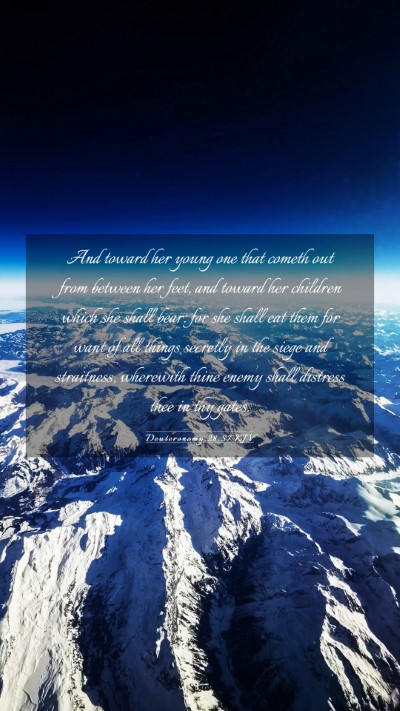 Picture 03 - Deuteronomy 28:57 KJV Mobile Phone Wallpaper - And toward her young one that cometh out from - Mobile Bible Verse Wallpaper