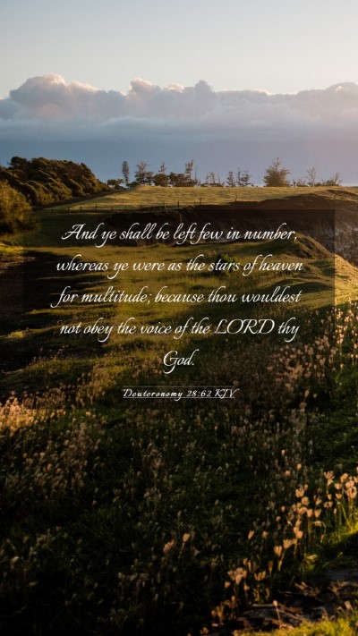Picture 03 - Deuteronomy 28:62 KJV Mobile Phone Wallpaper - And ye shall be left few in number, whereas ye - Mobile Bible Verse Wallpaper