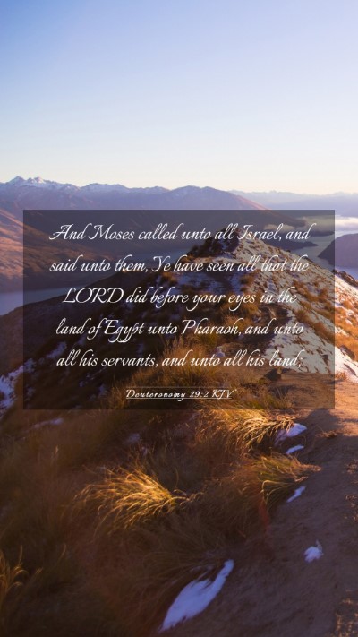 Picture 03 - Deuteronomy 29:2 KJV Mobile Phone Wallpaper - And Moses called unto all Israel, and said unto - Mobile Bible Verse Wallpaper