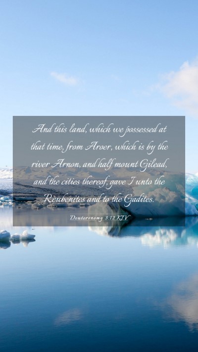 Picture 03 - Deuteronomy 3:12 KJV Mobile Phone Wallpaper - And this land, which we possessed at that time, - Mobile Bible Verse Wallpaper