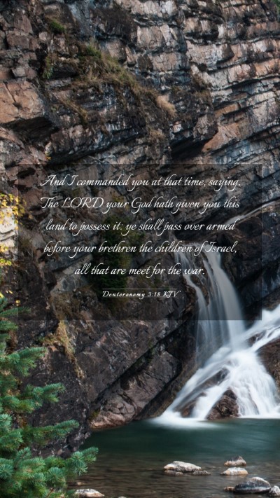 Picture 03 - Deuteronomy 3:18 KJV Mobile Phone Wallpaper - And I commanded you at that time, saying, The - Mobile Bible Verse Wallpaper