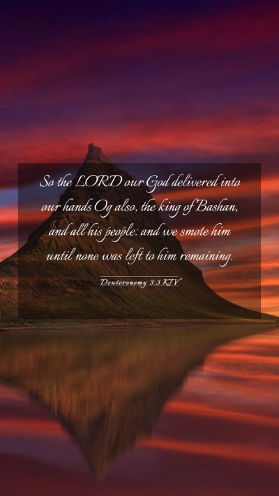 Picture 03 - Deuteronomy 3:3 KJV Mobile Phone Wallpaper - So the LORD our God delivered into our hands Og - Mobile Bible Verse Wallpaper