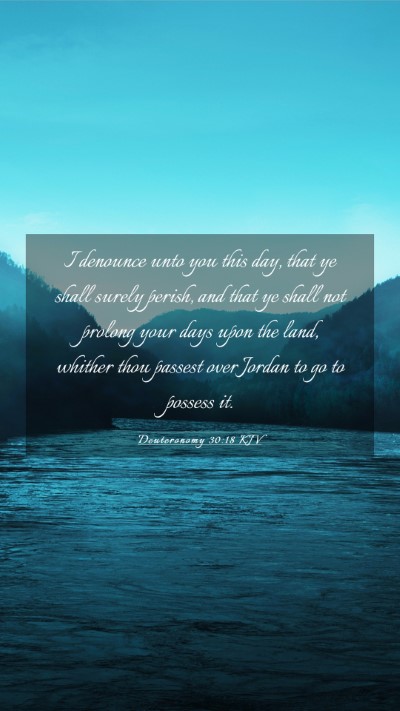 Picture 03 - Deuteronomy 30:18 KJV Mobile Phone Wallpaper - I denounce unto you this day, that ye shall - Mobile Bible Verse Wallpaper