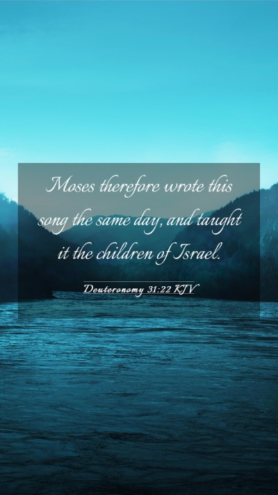 Picture 03 - Deuteronomy 31:22 KJV Mobile Phone Wallpaper - Moses therefore wrote this song the same day, and - Mobile Bible Verse Wallpaper