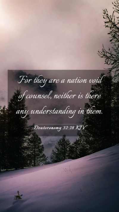 Picture 03 - Deuteronomy 32:28 KJV Mobile Phone Wallpaper - For they are a nation void of counsel, neither is - Mobile Bible Verse Wallpaper