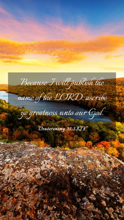 Picture 03 - Deuteronomy 32:3 KJV Mobile Phone Wallpaper - Because I will publish the name of the LORD: - Mobile Bible Verse Wallpaper