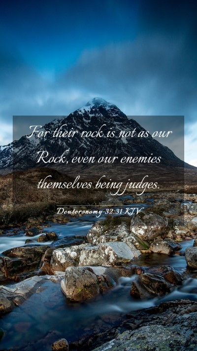 Picture 03 - Deuteronomy 32:31 KJV Mobile Phone Wallpaper - For their rock is not as our Rock, even our - Mobile Bible Verse Wallpaper