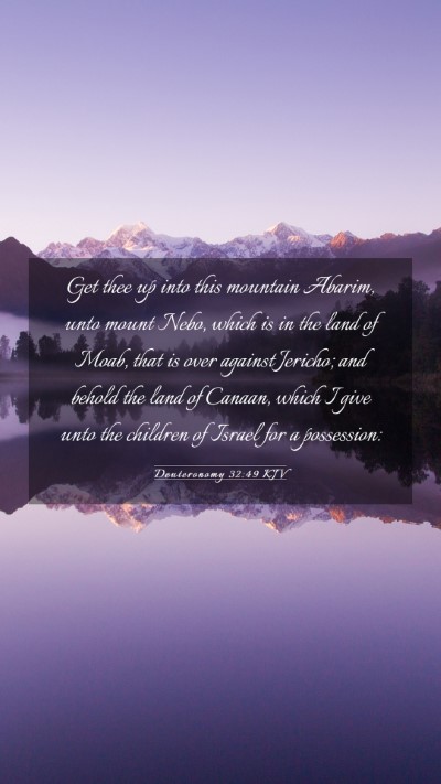 Picture 03 - Deuteronomy 32:49 KJV Mobile Phone Wallpaper - Get thee up into this mountain Abarim, unto mount - Mobile Bible Verse Wallpaper