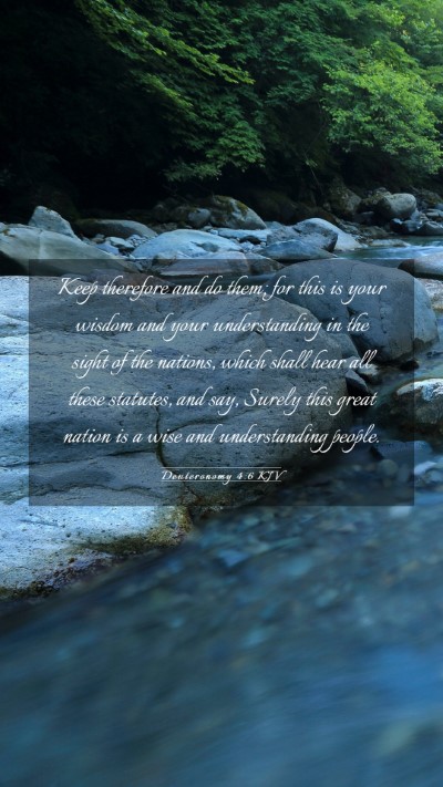Picture 03 - Deuteronomy 4:6 KJV Mobile Phone Wallpaper - Keep therefore and do them; for this is your - Mobile Bible Verse Wallpaper