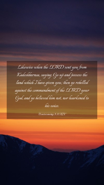 Picture 03 - Deuteronomy 9:23 KJV Mobile Phone Wallpaper - Likewise when the LORD sent you from - Mobile Bible Verse Wallpaper