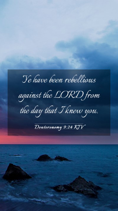 Picture 03 - Deuteronomy 9:24 KJV Mobile Phone Wallpaper - Ye have been rebellious against the LORD from the - Mobile Bible Verse Wallpaper