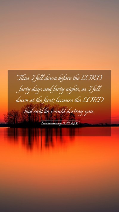Picture 03 - Deuteronomy 9:25 KJV Mobile Phone Wallpaper - Thus I fell down before the LORD forty days and - Mobile Bible Verse Wallpaper