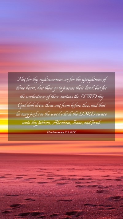 Picture 03 - Deuteronomy 9:5 KJV Mobile Phone Wallpaper - Not for thy righteousness, or for the uprightness - Mobile Bible Verse Wallpaper