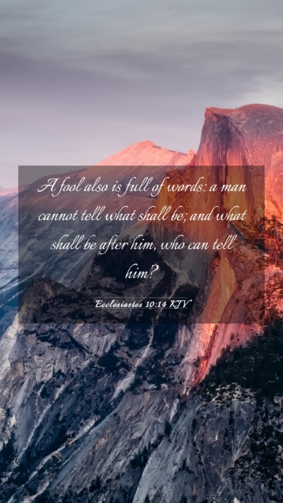 Picture 03 - Ecclesiastes 10:14 KJV Mobile Phone Wallpaper - A fool also is full of words: a man cannot tell - Mobile Bible Verse Wallpaper