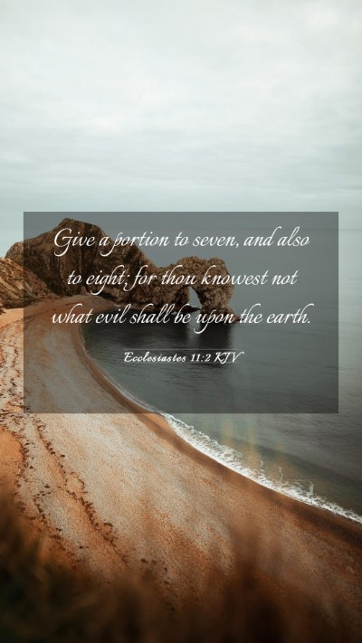 Picture 03 - Ecclesiastes 11:2 KJV Mobile Phone Wallpaper - Give a portion to seven, and also to eight; for - Mobile Bible Verse Wallpaper