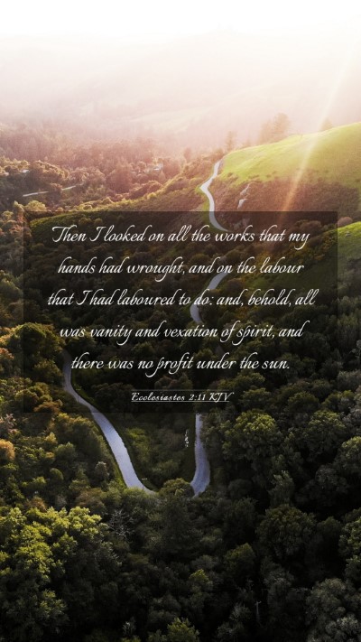 Picture 03 - Ecclesiastes 2:11 KJV Mobile Phone Wallpaper - Then I looked on all the works that my hands had - Mobile Bible Verse Wallpaper