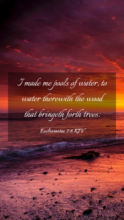 Picture 03 - Ecclesiastes 2:6 KJV Mobile Phone Wallpaper - I made me pools of water, to water therewith the - Mobile Bible Verse Wallpaper
