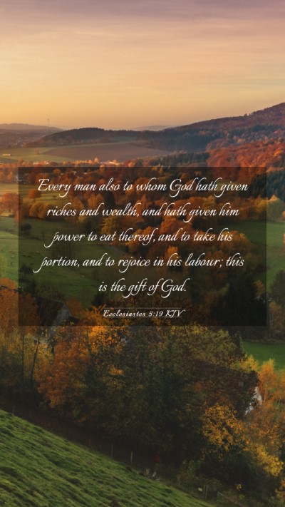 Picture 03 - Ecclesiastes 5:19 KJV Mobile Phone Wallpaper - Every man also to whom God hath given riches and - Mobile Bible Verse Wallpaper