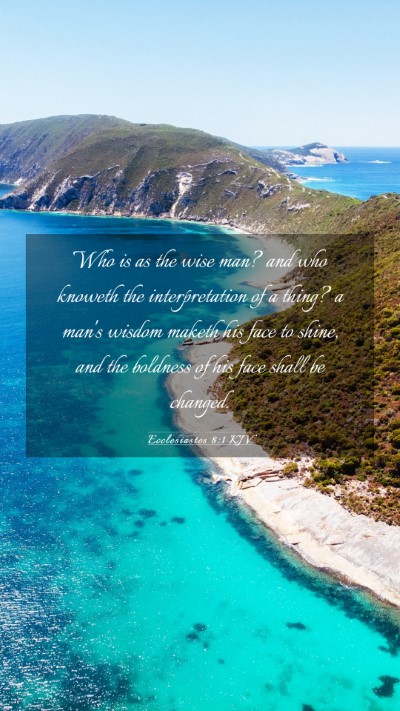 Picture 03 - Ecclesiastes 8:1 KJV Mobile Phone Wallpaper - Who is as the wise man? and who knoweth the - Mobile Bible Verse Wallpaper